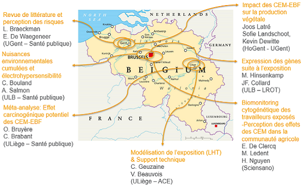 Répartition géographiques des équipes du BBEMG